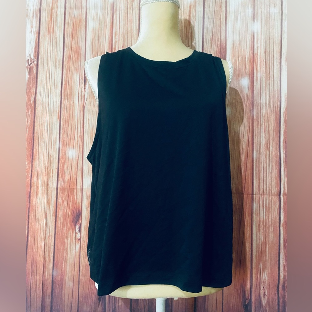 Women’s XL Tank Top Eddie Bauer Black Free Dry U Neck Silky Stretch